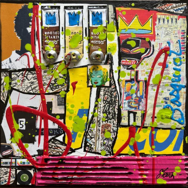 Gemälde Basquiat ! von Costa Sophie | Gemälde Pop-Art Pop-Ikonen Acryl Collage Upcycling