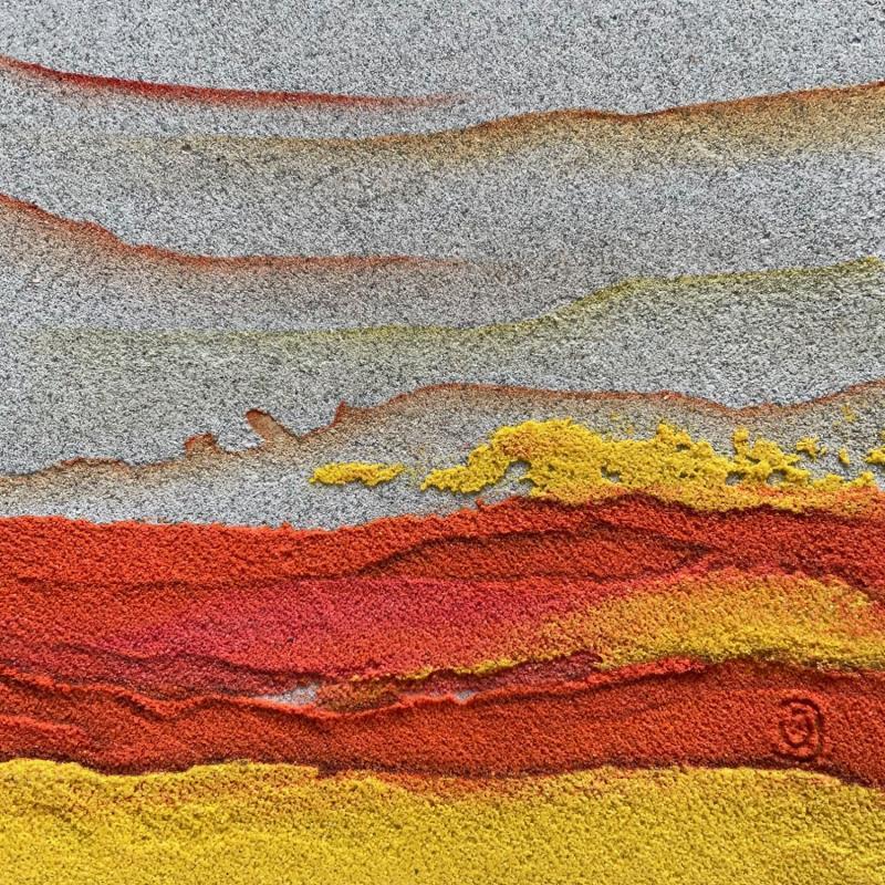 Gemälde Carré de Vie von CMalou | Gemälde Materialismus Minimalistisch Sand