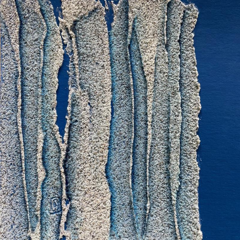 Painting Carré d'Ecorces Blue by CMalou | Painting Subject matter Minimalist Sand