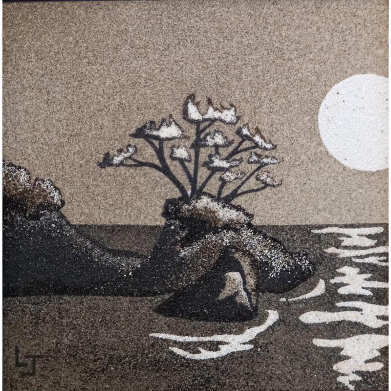 Gemälde Pleine lune von Jovys Laurence  | Gemälde Materialismus Landschaften Sand
