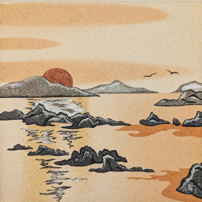 Gemälde L'aube à Kerdreiz von Jovys Laurence  | Gemälde Materialismus Sand Landschaften, Pop-Ikonen