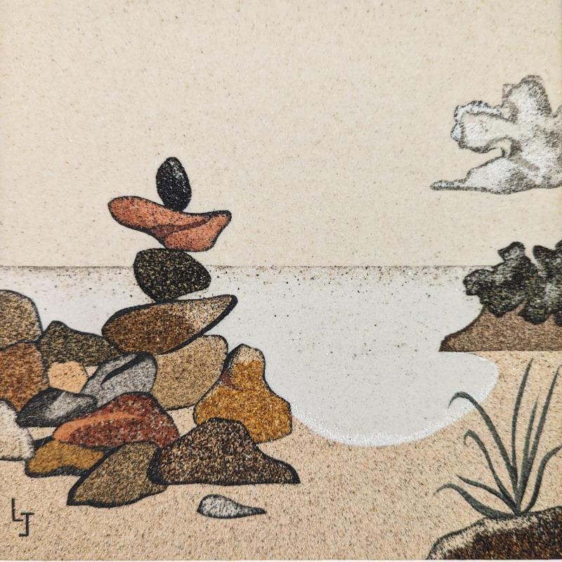 Gemälde La plage aux galets von Jovys Laurence  | Gemälde Materialismus Landschaften Sand
