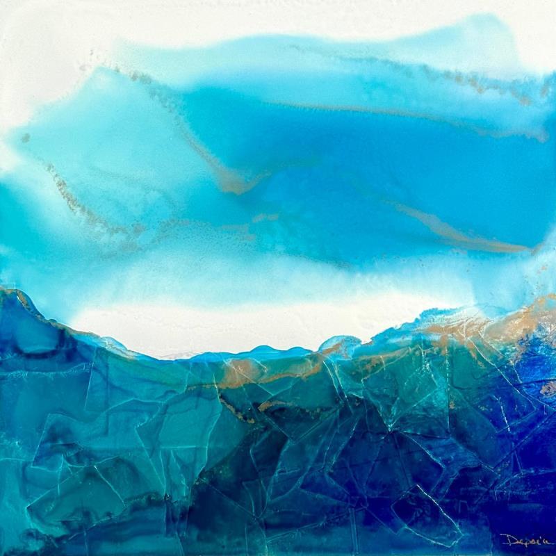 Painting 1616 Poésie Givrée   by Depaire Silvia | Painting Abstract Landscapes Marine Minimalist Acrylic Gluing Ink