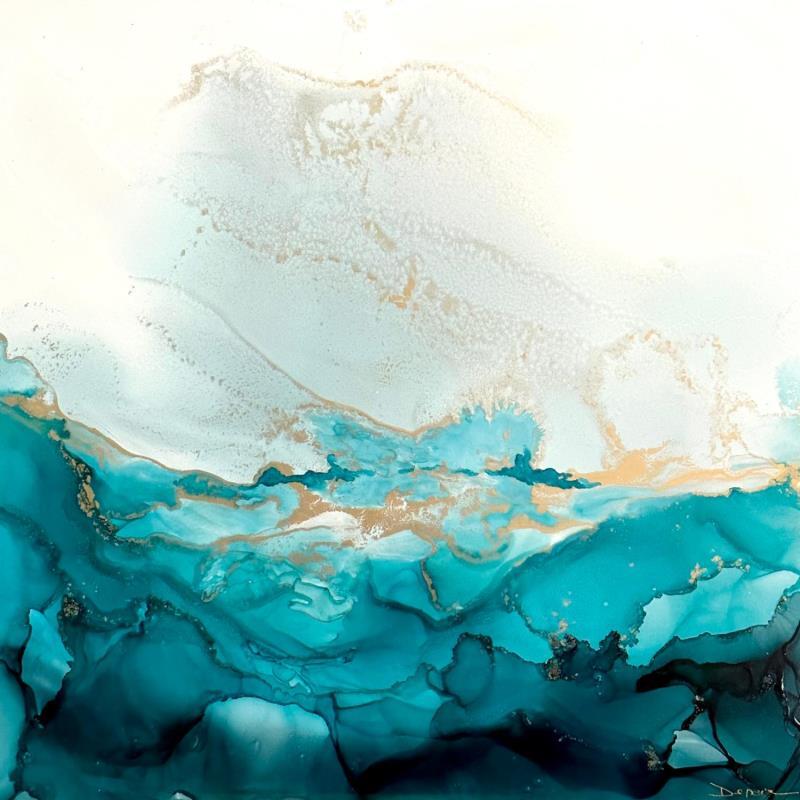 Painting 1627 Poésie Givrée   by Depaire Silvia | Painting Abstract Acrylic, Ink, Resin Landscapes, Marine, Minimalist