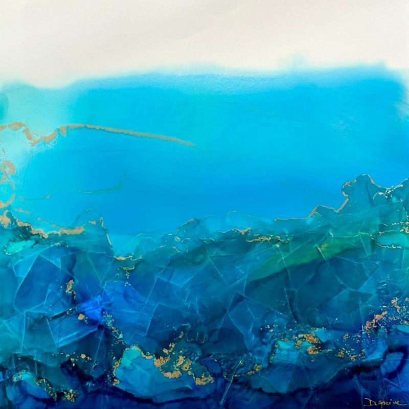 Painting 1392 Poésie Marine by Depaire Silvia | Painting Abstract Acrylic, Gluing, Ink, Metal Landscapes, Marine, Minimalist