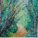 Peinture Fraicheur du Sous Bois par Levesque Emmanuelle | Tableau Surréalisme Paysages Nature Huile