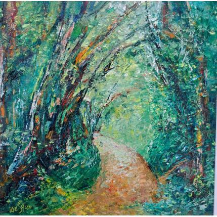 Peinture Fraicheur du Sous Bois par Levesque Emmanuelle | Tableau Surréalisme Huile Nature, Paysages