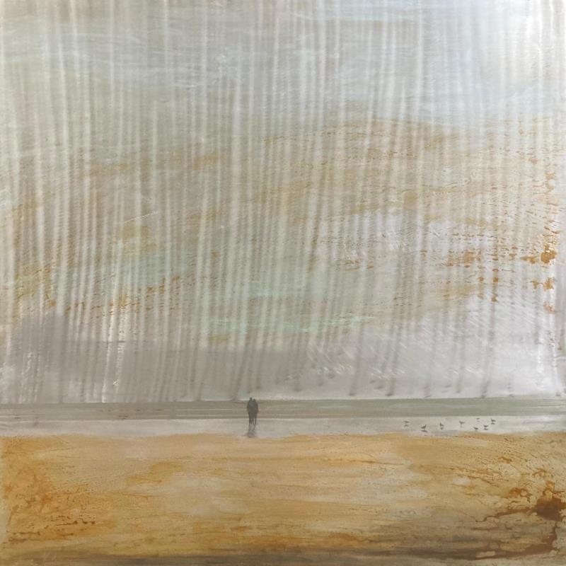 Gemälde A la mer plage des 3 digues  von Mahieu Bertrand | Gemälde Figurativ Landschaften Marine Metall