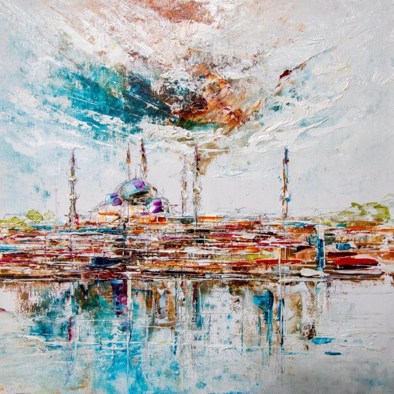 Painting Istanbul from the sea #1 by Reymond Pierre | Painting Figurative Oil Urban