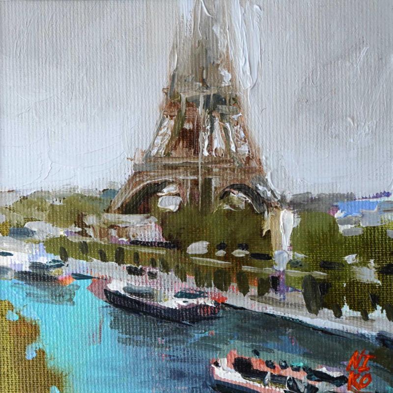 Peinture Paris 38 - Seine par Niko Marina  | Tableau Figuratif Huile Urbain