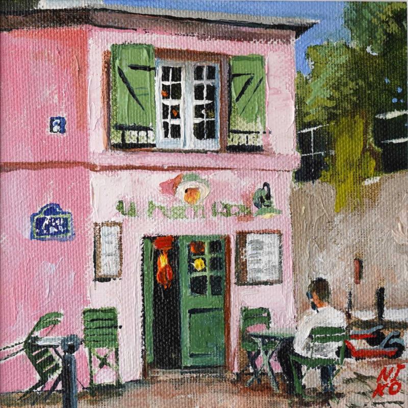 Peinture Paris 44 - Le Maison Rose par Niko Marina  | Tableau Figuratif Urbain Huile