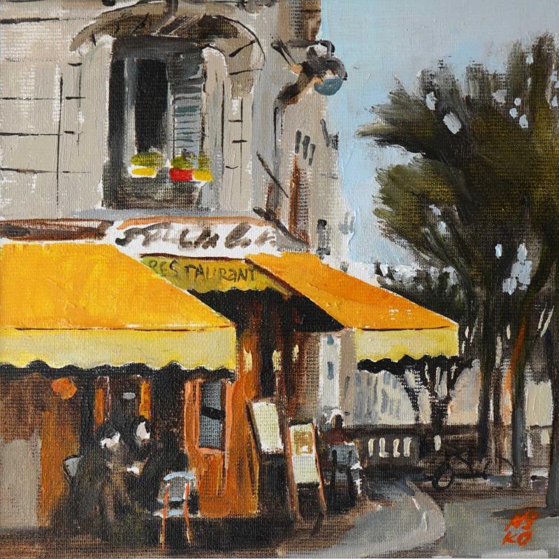 Peinture Paris 25 - Au Relais par Niko Marina  | Tableau Figuratif Huile Urbain