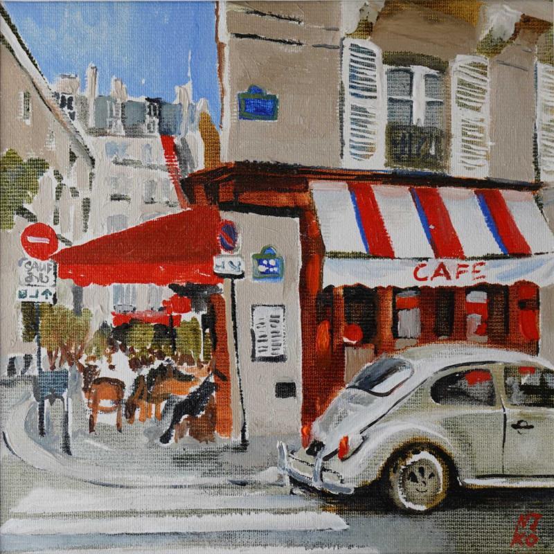 Gemälde Paris 28 - Cafe a Paris von Niko Marina  | Gemälde Figurativ Urban Öl