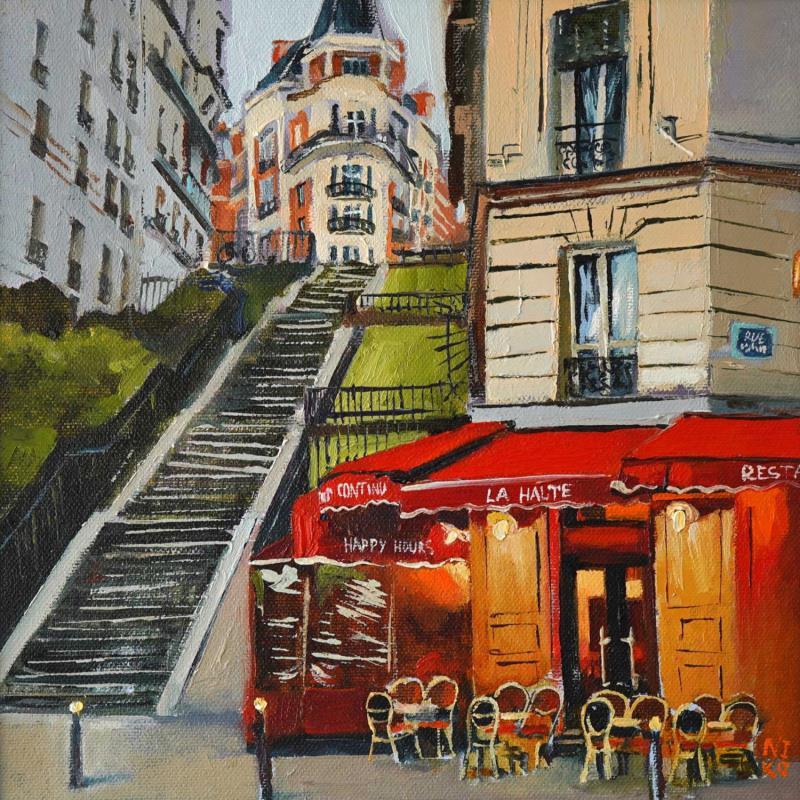 Gemälde Paris 16 - Montmartre von Niko Marina  | Gemälde Figurativ Öl Urban