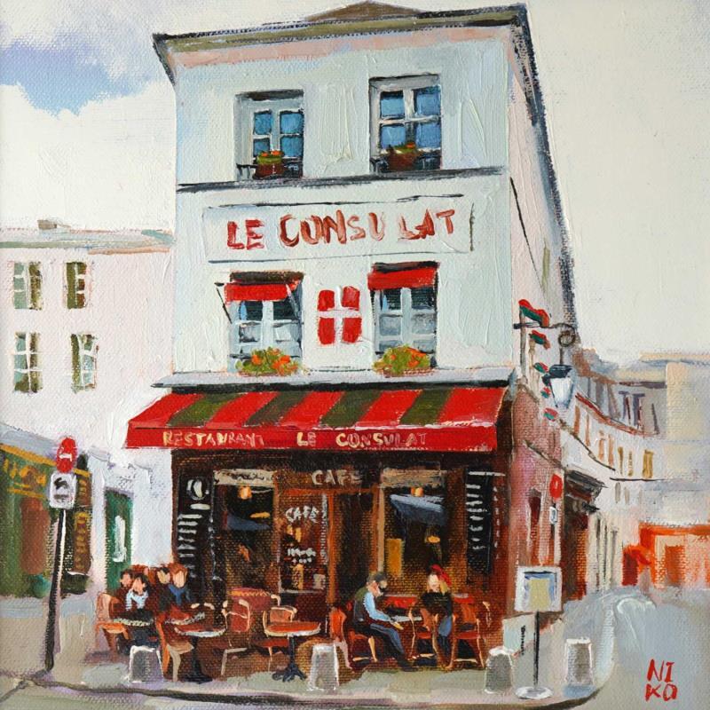 Painting Paris 19 - Le Consulat by Niko Marina  | Painting Figurative Urban Oil