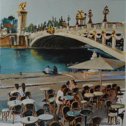 Peinture Paris 1 - Pont Alexandre par Niko Marina  | Tableau Figuratif Huile Urbain