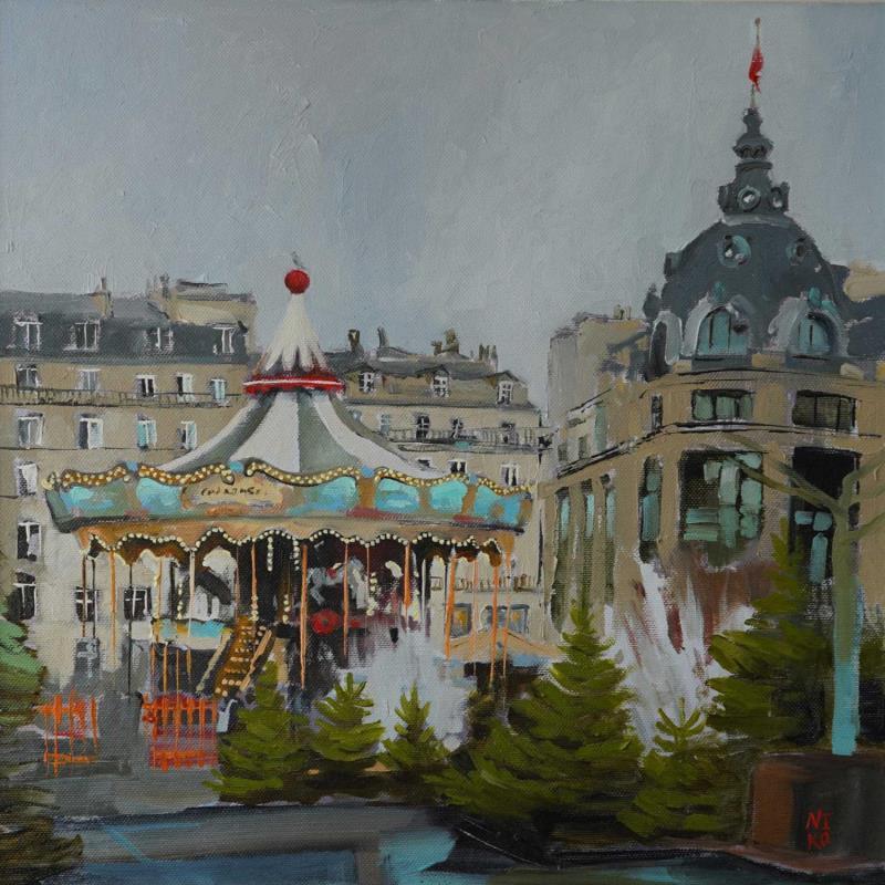 Peinture Paris 4 - Hotel de Ville par Niko Marina  | Tableau Figuratif Urbain Huile