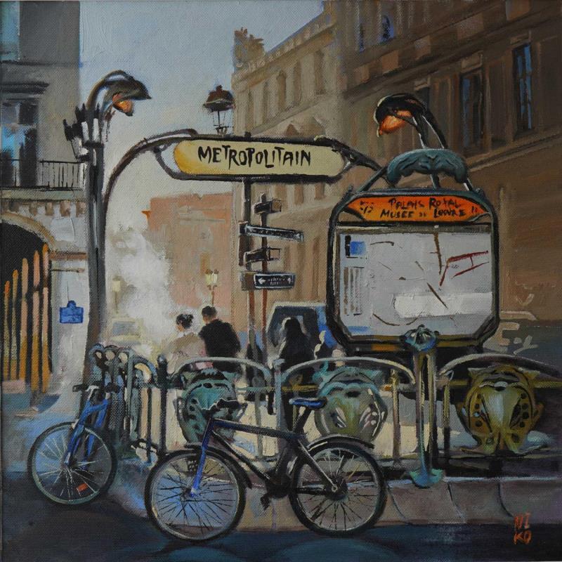 Peinture Paris 5 - Metropolitain par Niko Marina  | Tableau Figuratif Huile Urbain