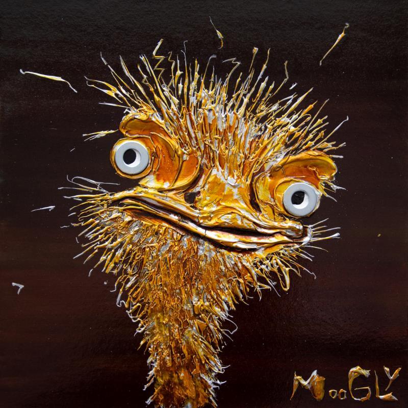 Gemälde Optimistus von Moogly | Gemälde Art brut Tiere Acryl Harz Pigmente