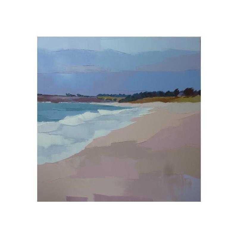 Painting La plage rose by PAPAIL | Painting Abstract Landscapes Oil