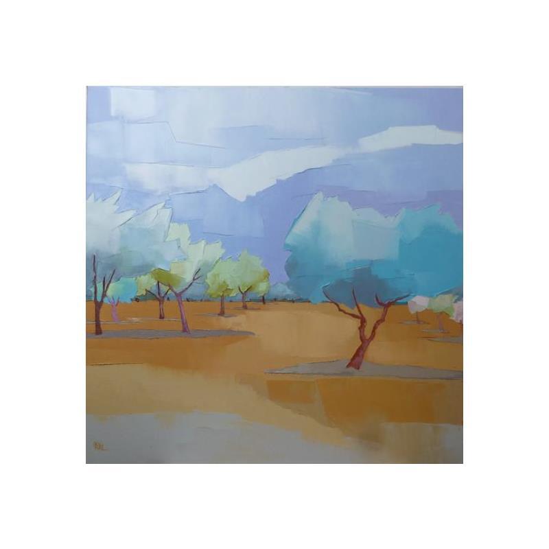Painting Les oliviers by PAPAIL | Painting Abstract Landscapes Oil