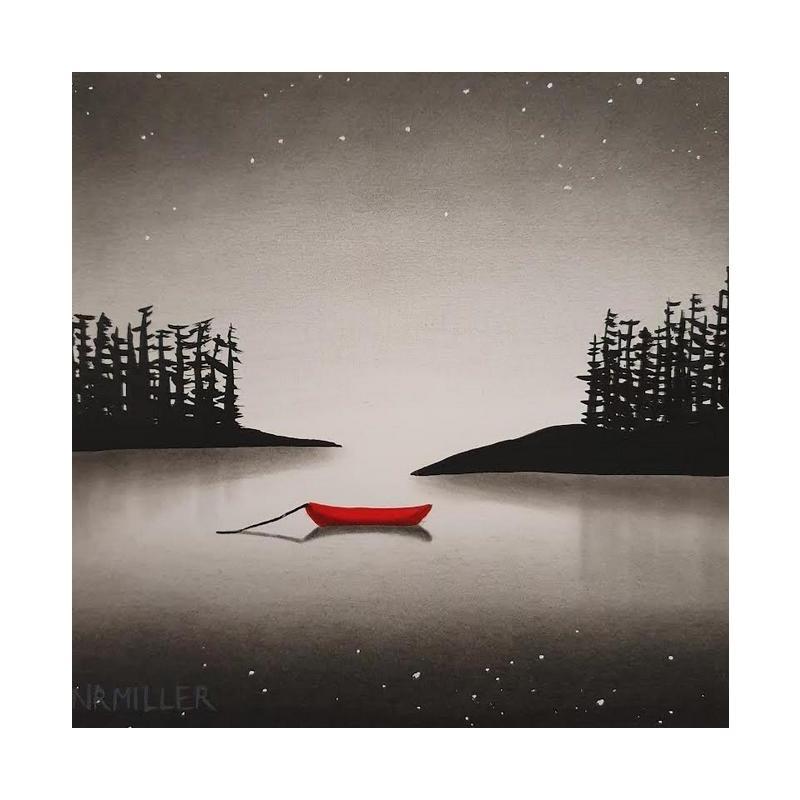 Painting If stars made wishes by Miller Natasha | Painting Figurative Landscapes Minimalist Acrylic Charcoal