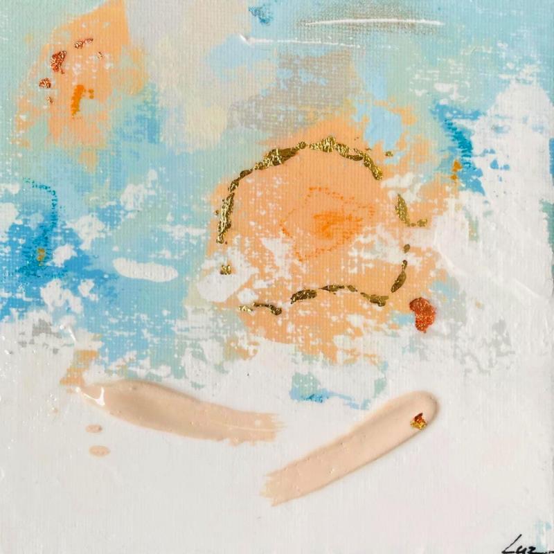 Painting Sea, sex and sun by Luz Alexandra | Painting Abstract Minimalist Acrylic Pastel Gold leaf