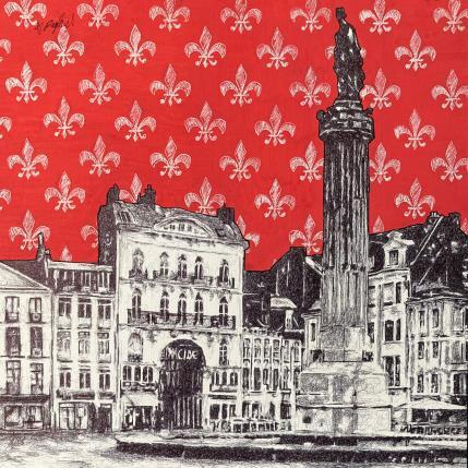 Gemälde Lille - Grand Place  von André Raphaël | Gemälde Figurativ Acryl Architektur, Landschaften, Urban