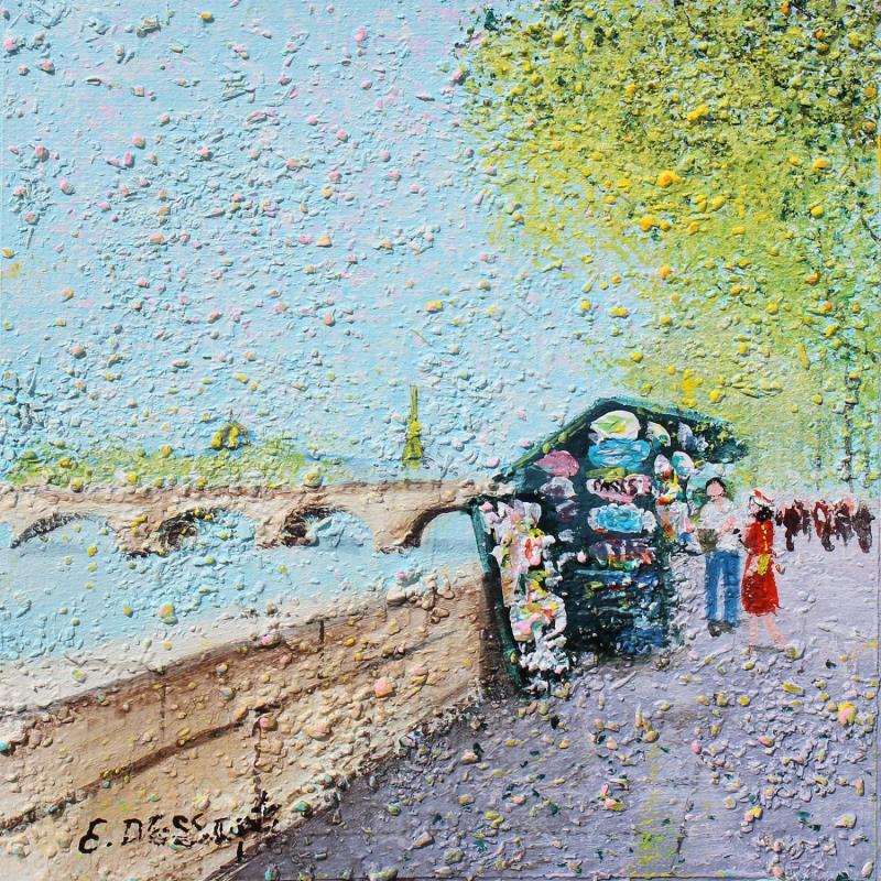Painting Un été à Paris by Dessapt Elika | Painting Impressionism Acrylic, Sand
