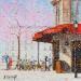 Painting Petit-déjeuner sur l'île Saint-Louis by Dessapt Elika | Painting Impressionism Acrylic Sand