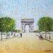 Peinture Oh , Champs-Elysées par Dessapt Elika | Tableau Impressionnisme Acrylique Sable