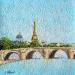 Peinture Le pont neuf par Dessapt Elika | Tableau Impressionnisme Acrylique Sable