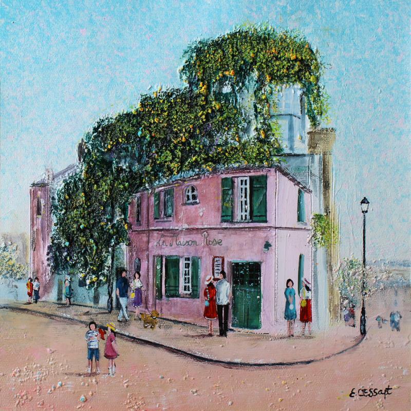 Painting Déjeuner à la maison rose by Dessapt Elika | Painting Impressionism Acrylic Sand