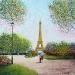 Gemälde Balade à Paris von Dessapt Elika | Gemälde Impressionismus Acryl Sand
