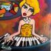 Painting Seule au piano by Fauve | Painting Figurative Music Life style Acrylic
