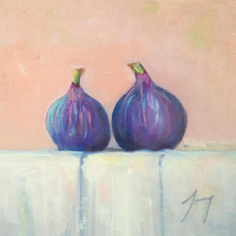 Painting Duo de figues by Jung François | Painting Figurative Still-life Oil