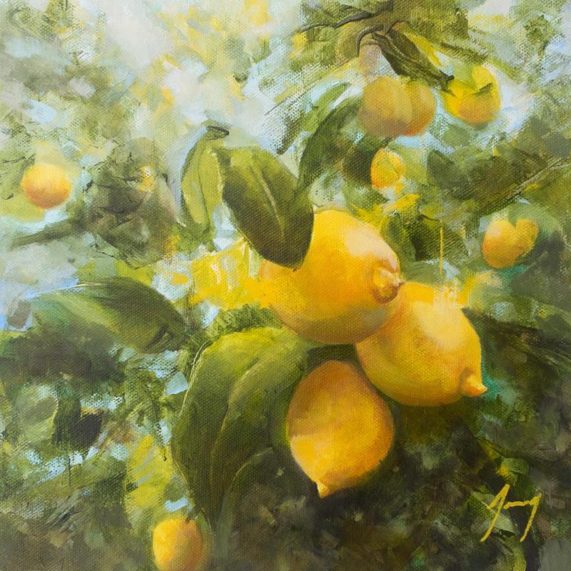 Peinture Le coeur du citronnier par Jung François | Tableau Figuratif Huile Nature, Natures mortes