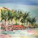 Painting Toulon, Les palmiers  by Hoffmann Elisabeth | Painting Figurative Urban Watercolor