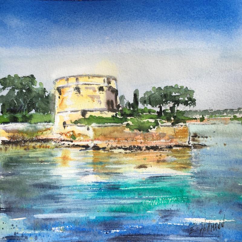 Painting Fort Balaguier by Hoffmann Elisabeth | Painting Figurative Watercolor Marine, Pop icons, Urban