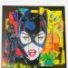 Painting Cat by Molla Nathalie  | Painting Pop-art Pop icons Wood Acrylic Posca