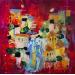 Peinture Saint Guilhem rouge par Bastide d´Izard Armelle | Tableau Abstrait
