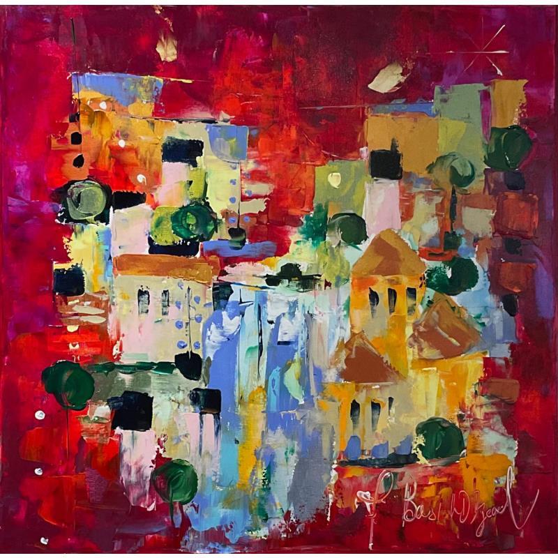 Painting Saint Guilhem rouge by Bastide d´Izard Armelle | Painting Abstract