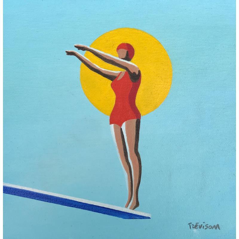 Painting Yellow sun by Trevisan Carlo | Painting Figurative Sport Oil