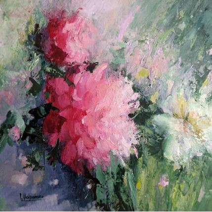 Gemälde Symphonie en rose et vert von Malynovska Iryna | Gemälde Impressionismus Öl Natur