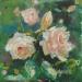 Peinture F1008 Jardin de Roses par Malynovska Iryna | Tableau Impressionnisme Nature Huile