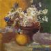 Painting F2007 Nature Morte aux Marguerites et Fruits by Malynovska Iryna | Painting Impressionism Still-life Oil