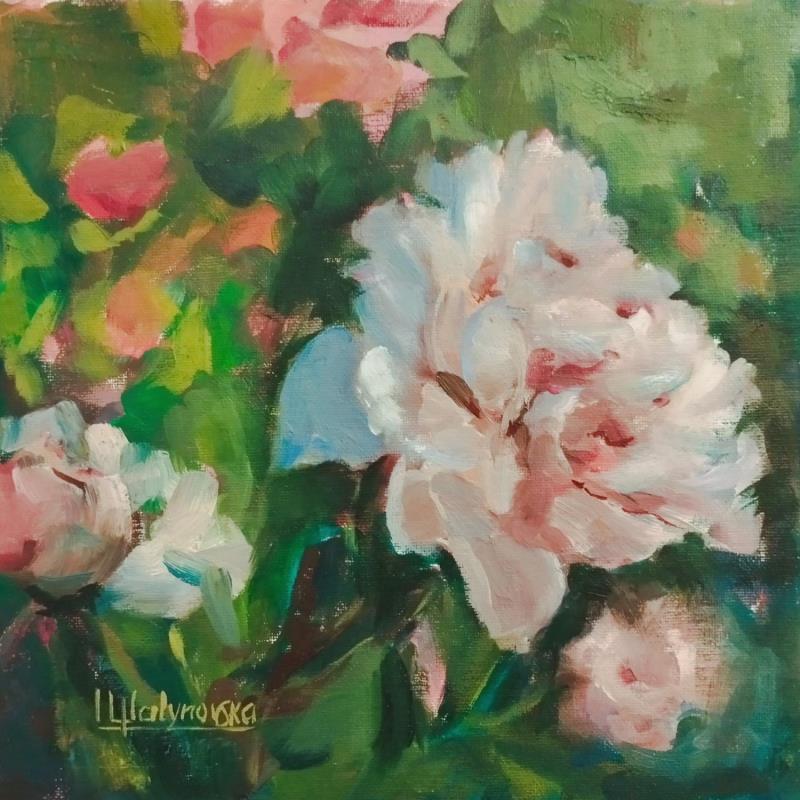 Peinture F3000 Épanouissement en Douceur de Fleurs Blanches par Malynovska Iryna | Tableau Impressionnisme Nature Huile