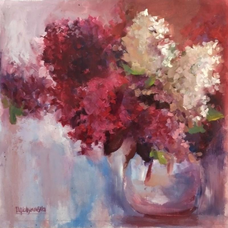 Painting F4009 Éclat de Lilas by Malynovska Iryna | Painting Abstract Oil Nature