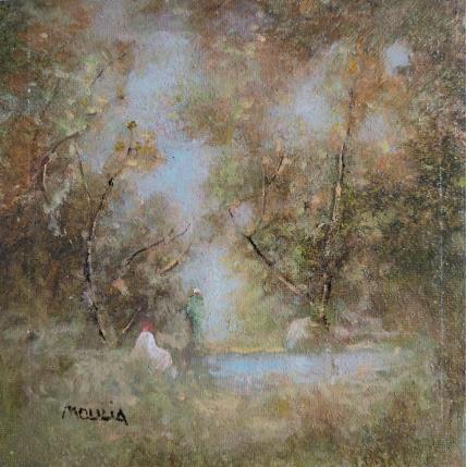 Gemälde La forêt  von Moulia Francis | Gemälde Impressionismus Acryl, Öl Natur