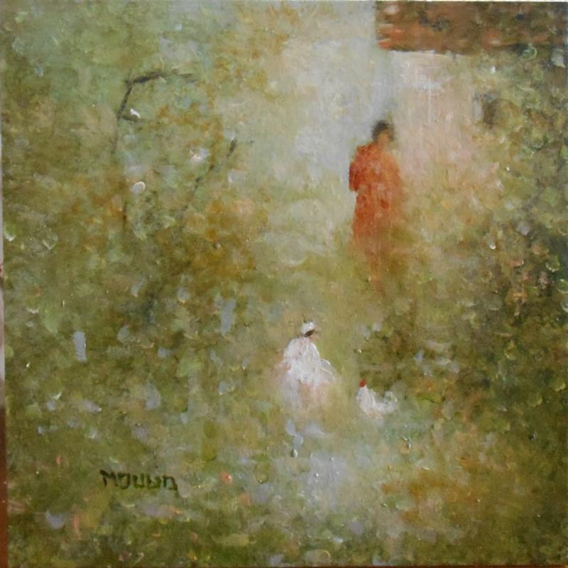 Peinture Attentions par Moulia Francis | Tableau Impressionnisme Scènes de vie Carton Huile